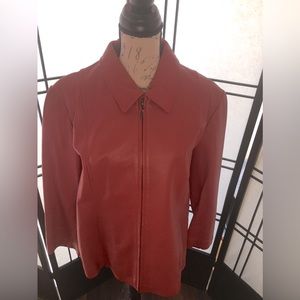 1X RED GENUINE LEATHER JACKET IN PRISTINE CONDITION